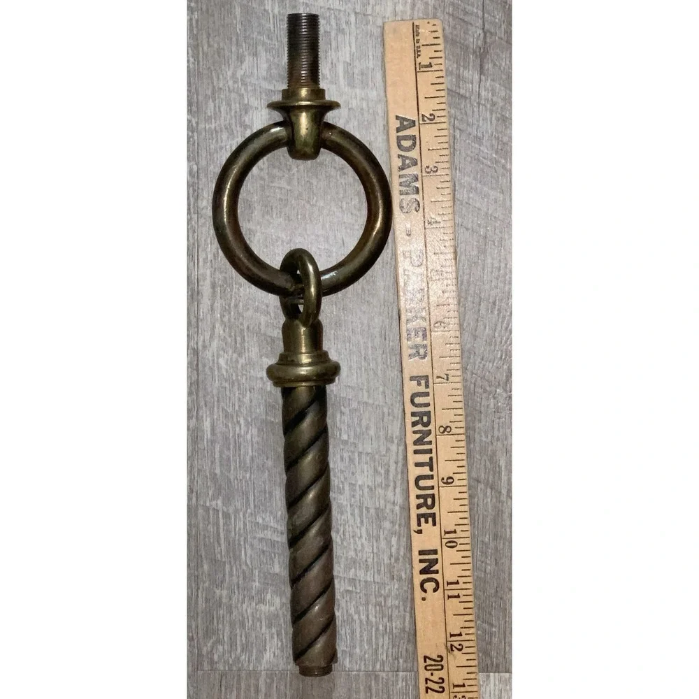 Antique Hanging Victorian Light Pendant Canopy, Swivel Loop & Stem - Heavy Brass